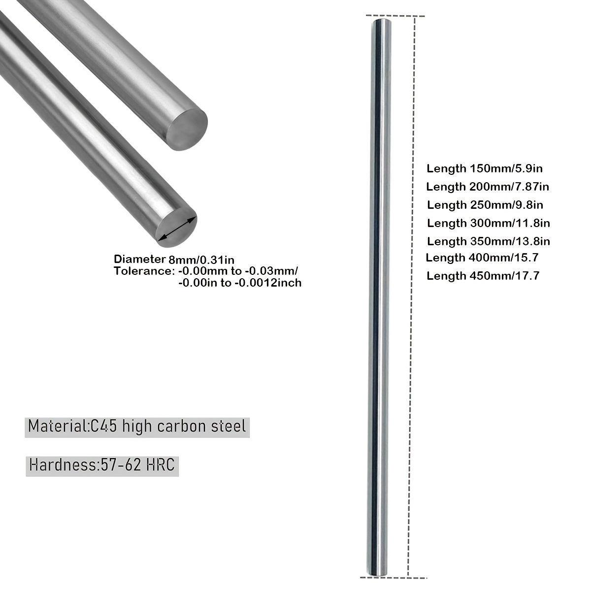 2pcs Linear Motion Rods 8Mm Ca - Linear Rod 8Mm recension och pris