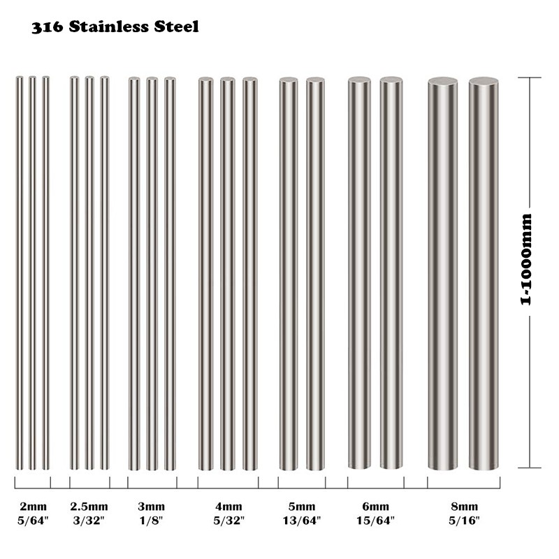 1Pcs 316 SS 6mm 8mm 10mm 12 16 - Linear Rod 8Mm recension och pris