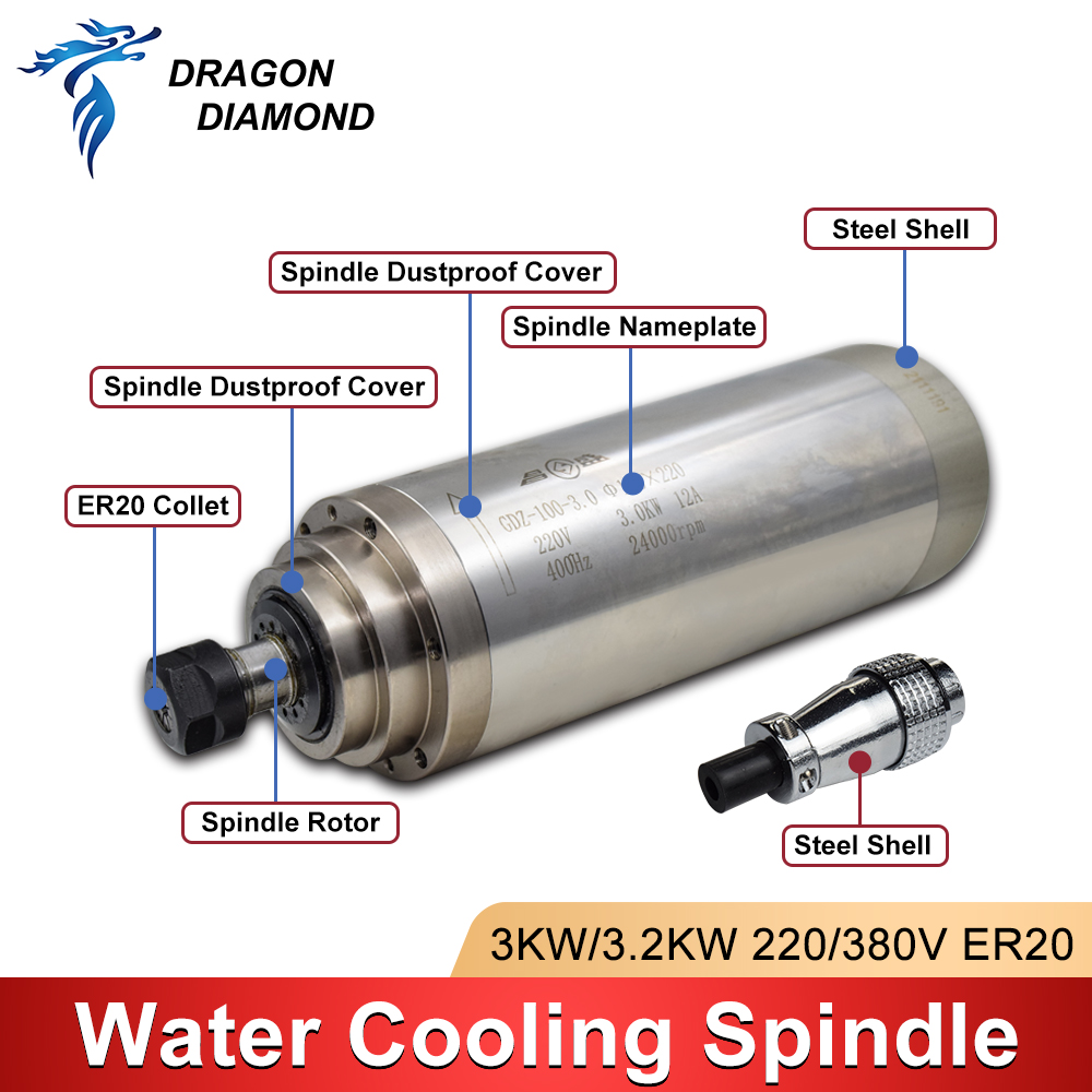 3KW Water Cooling Cooled Spind - Water Cooled Spindle recension och pris