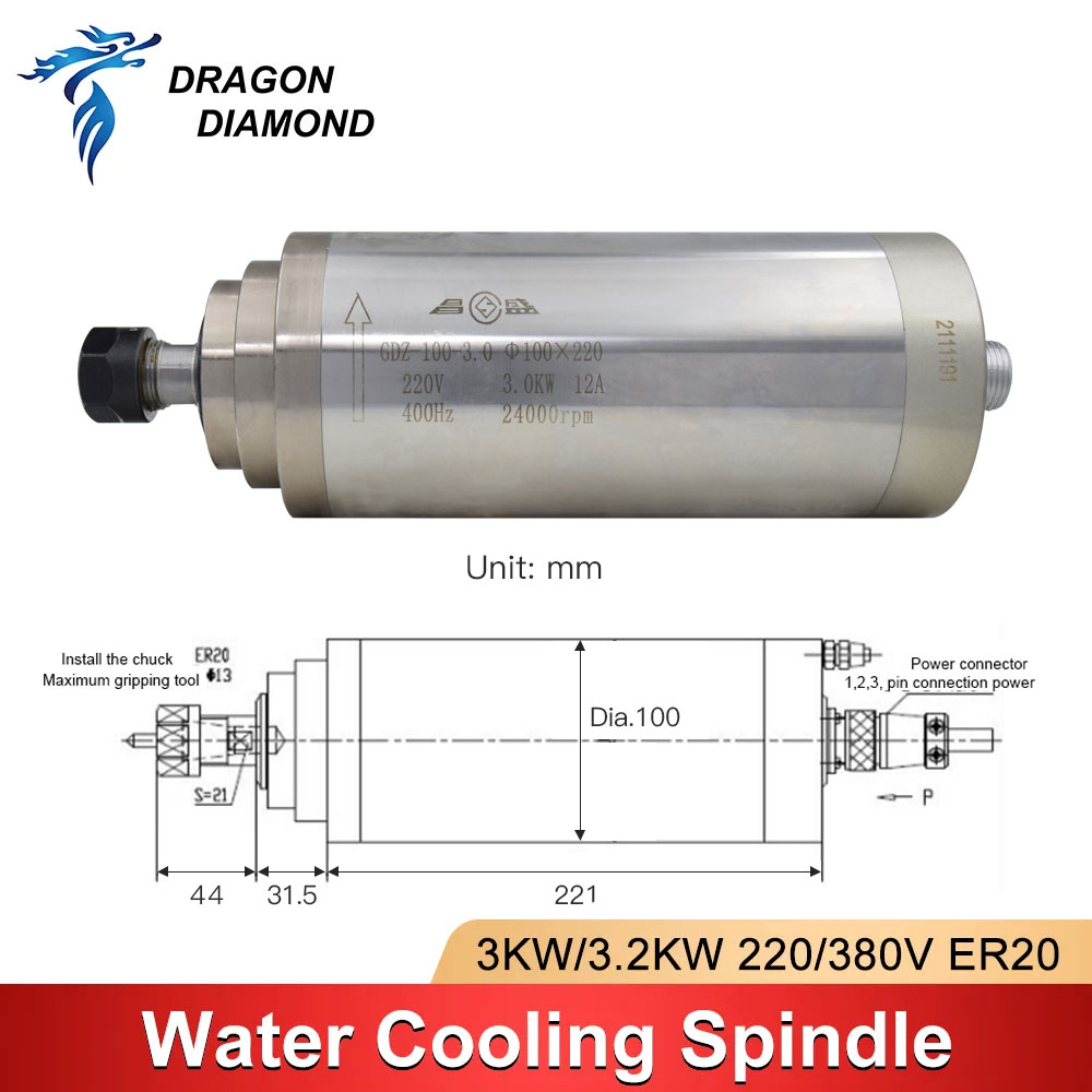 3KW Water Cooling Cooled Spind - Water Cooled Spindle recension och pris