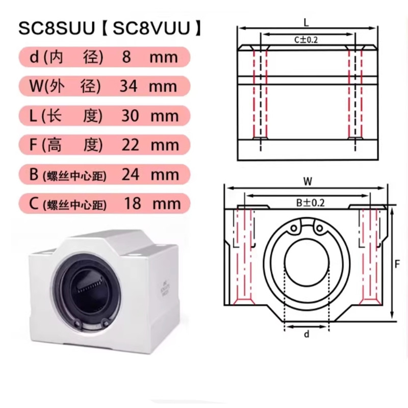 1PC SCS6UU SCS8UU SCS10UU SCS1 - Linear Rod 8Mm recension och pris