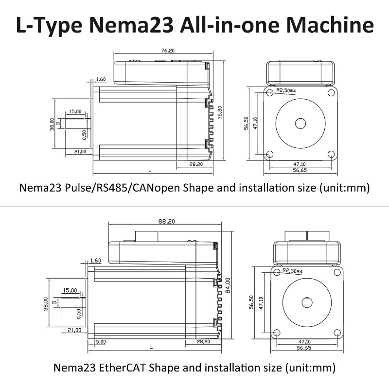 36V 4A 1000PPR 1/2/3N.m Steppe - Nema23 Stepper recension och pris